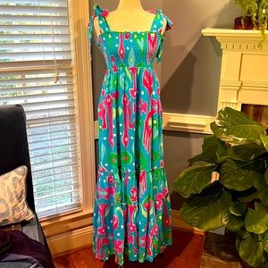 New with tag crown and ivy aqua ikat maxi dresses size medium